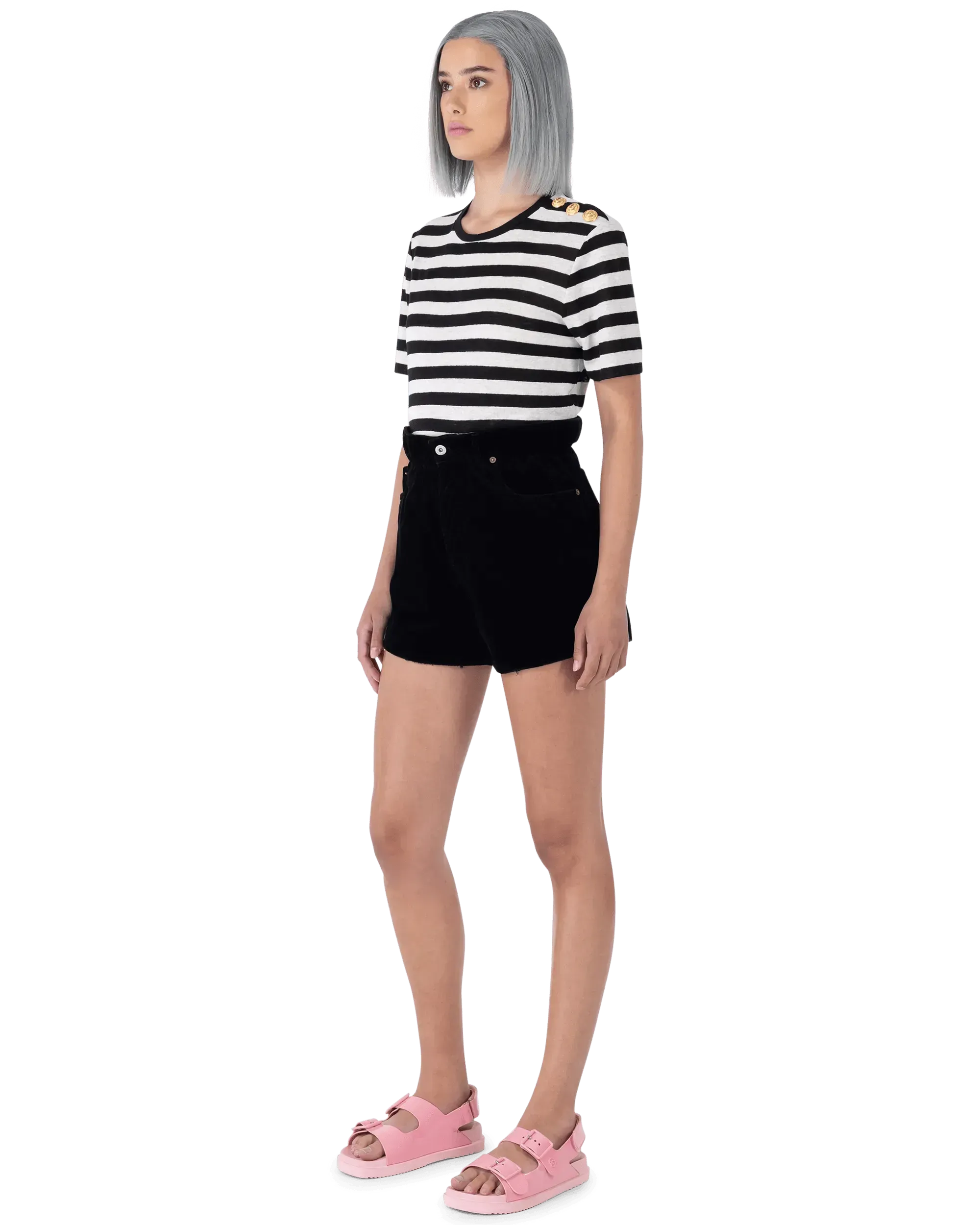 Paperbag Waist Velvet Shorts